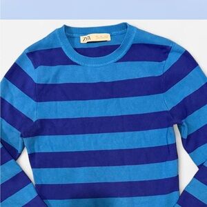 Zara Kids Bold Blue Striped Sweater
